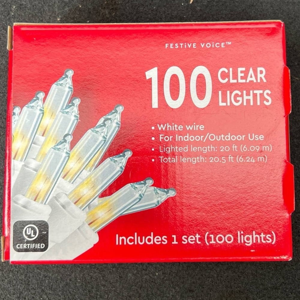 100 Clear Mini LED String Lights White Wire Indoor Outdoor Christmas